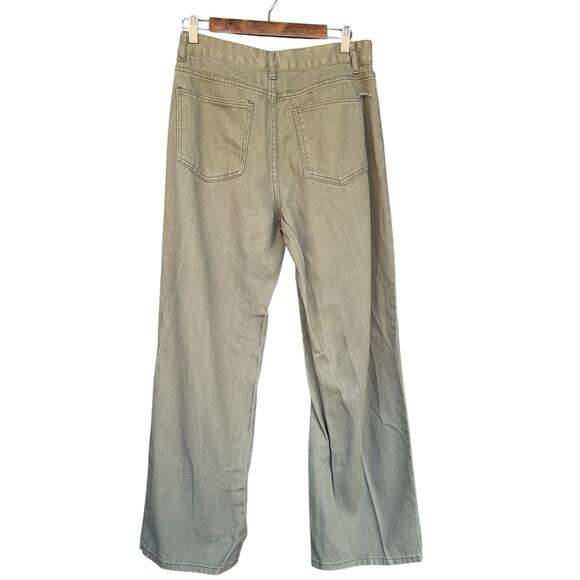 Shein Womens Butterflies Jeans Large Green Distressed Boho Denim Cotton Festival - Picture 2 of 12